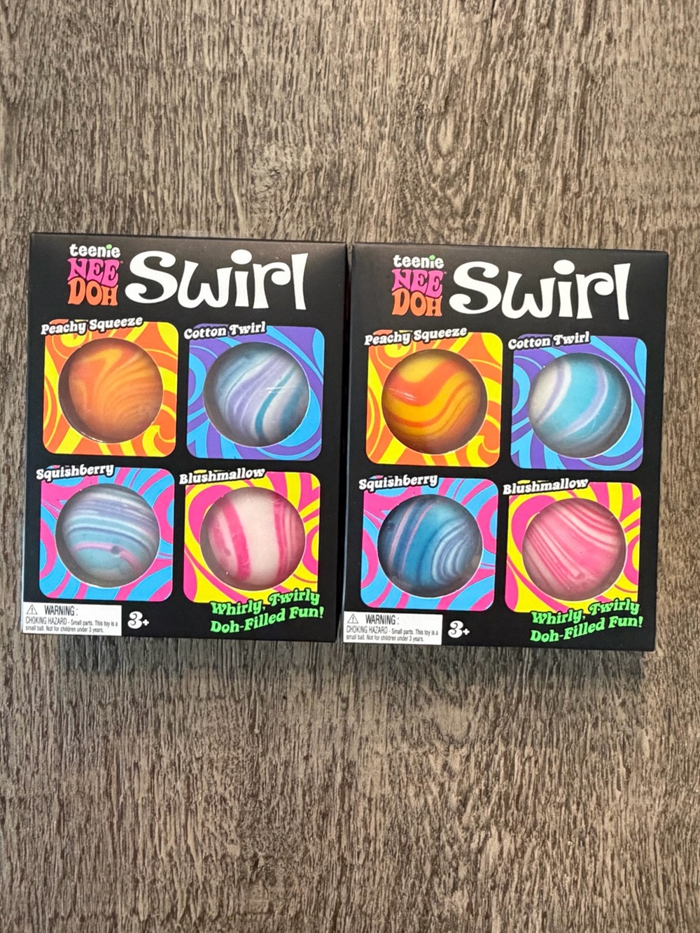 Schylling Teenie Squishy Swirl Set - Needoh Swirl Balls 2 Pack Bundle set